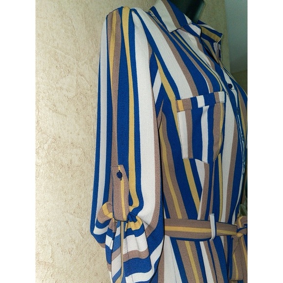 Katella Couture Striped Shirt Dress/Tunic - Picture 3 of 6